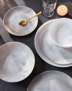 Serviesset 18-delig Marmer grijs Diwali, Overige materialen, Verzenden, Nieuw, Overige stijlen