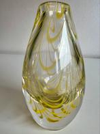 Vintage Murano Italy Vaas Geel Swirl Kringels Jaren 70, Ophalen of Verzenden