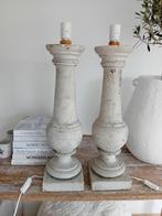 2 brocante lampenvoeten balusterlamp baluster landelijk, Huis en Inrichting, Lampen | Tafellampen, Ophalen of Verzenden, Minder dan 50 cm