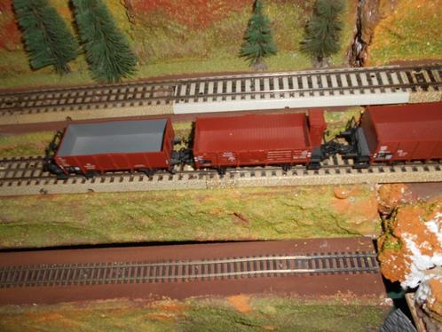 Märklin 4696 en uit 29711 en uit 48786, 3 hoog boord wagons, Hobby en Vrije tijd, Modeltreinen | H0, Zo goed als nieuw, Treinset