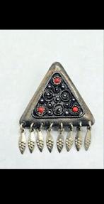 Antieke zilveren hanger met bloedkoraal ook als broche, Ophalen of Verzenden, Zilver