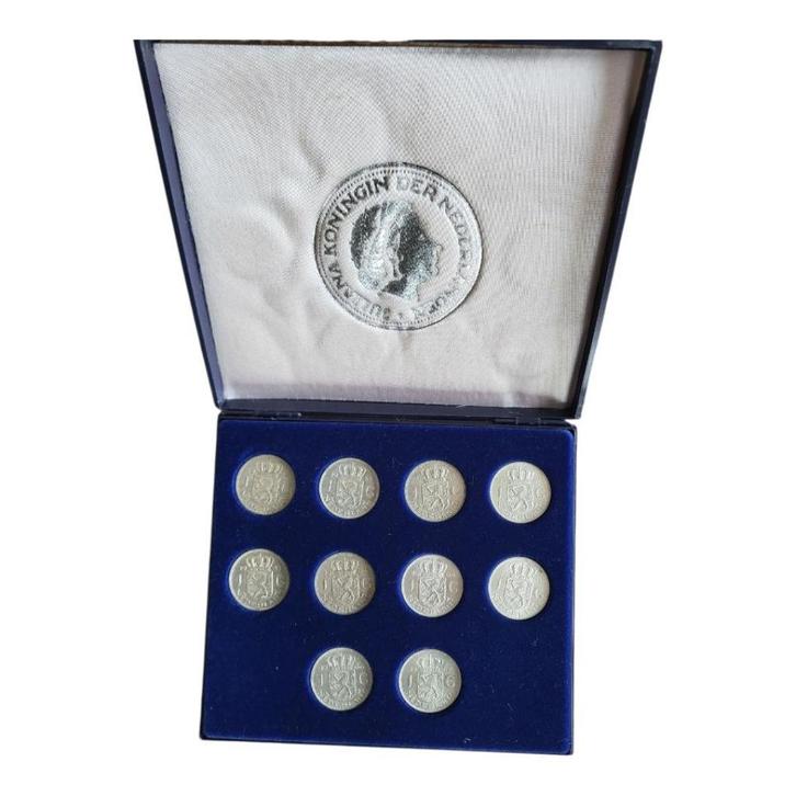 Nederland zilverset Juliana guldens 10 stuks, Postzegels en Munten, Munten | Nederland, Setje, 1 gulden, Koningin Juliana, Zilver
