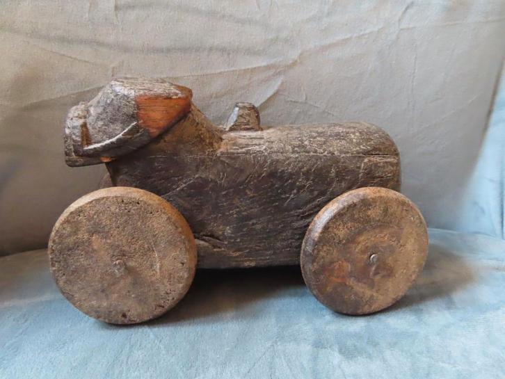 Antieke houten speelgoed dier /koe, Huis en Inrichting, Woonaccessoires | Overige, Gebruikt, Ophalen