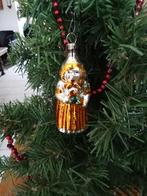 oude kerstbal dun glas van pollepelvrouwtje oranje kleur, Diversen, Kerst, Ophalen of Verzenden, Gebruikt