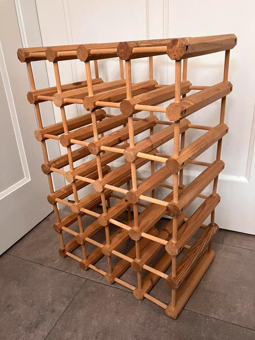 Vintage houten wijnrek - 24 flessen, Huis en Inrichting, Woonaccessoires | Wijnrekken, Gebruikt, Minder dan 50 cm, Hout, 15 tot 25 flessen