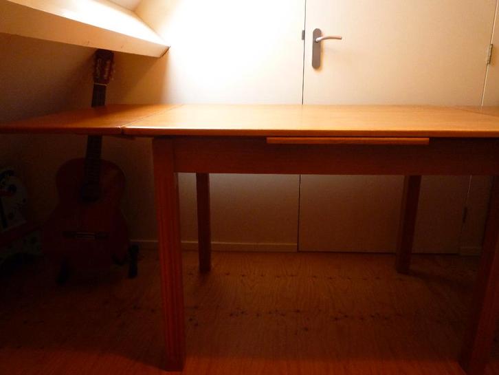 Retro uitschuiftafel, Huis en Inrichting, Tafels | Eettafels, Gebruikt, 100 tot 150 cm, 50 tot 100 cm, Vijf personen of meer, Rechthoekig