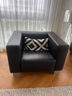 2x bruin leren stoel, Ophalen, Gebruikt, 75 tot 100 cm