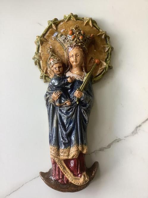 Plaquette O.L.V. Madonna met kind, Antiek en Kunst, Antiek | Religie, Ophalen of Verzenden