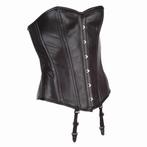 Echt leren corset model 10 in zwart of rood, Kleding | Dames, Ophalen of Verzenden, Body of Korset, Zwart