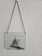 Tjalk Raamdecoratie Glasplaat 18x20cm Puntgaaf, Minder dan 50 cm, Overige typen, Ophalen of Verzenden, Zo goed als nieuw