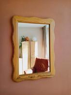 Vintage spiegel hout wave golfrand, Huis en Inrichting, Woonaccessoires | Spiegels, Minder dan 50 cm, Gebruikt, Ophalen of Verzenden