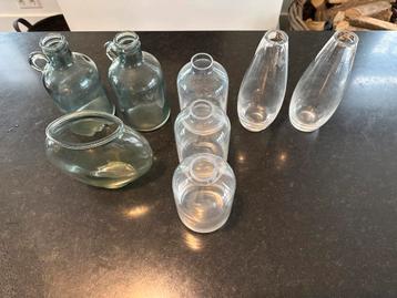 Glazen vaasjes set - 16 & 20 cm beschikbaar voor biedingen