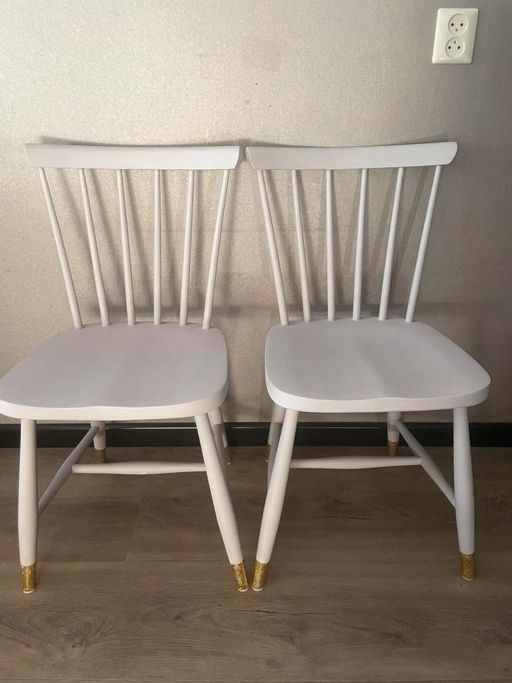 Twee hippe gerestylde eetkamerstoelen stoelen set eetkamer, Huis en Inrichting, Stoelen, Zo goed als nieuw, Twee, Overige kleuren