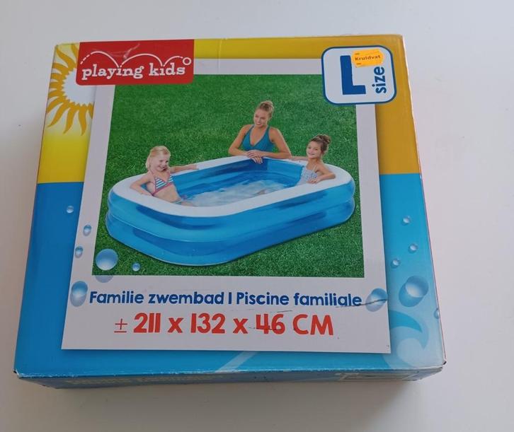 kinderzwembad 211 bij 132 bij 46 cm opblaasbaar nieuw, Tuin en Terras, Zwembaden, Nieuw, Opblaaszwembad, Minder dan 80 cm, Minder dan 200 cm