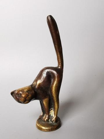 Brons sculptuur kat / poes ringhouder vintage Mid Century  beschikbaar voor biedingen