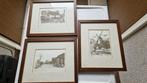 tekeningen etsen print in lijst lieshout, Antiek en Kunst, Ophalen of Verzenden
