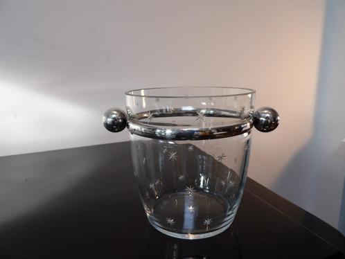 Art Deco Frans ijsemmertje, zilver/glas, Antiek en Kunst, Antiek | Woonaccessoires, Ophalen of Verzenden