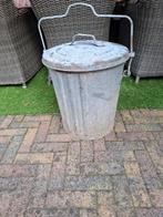 oude zinken vuilnisemmer, Ophalen, Gebruikt, Metaal, Minder dan 50 cm