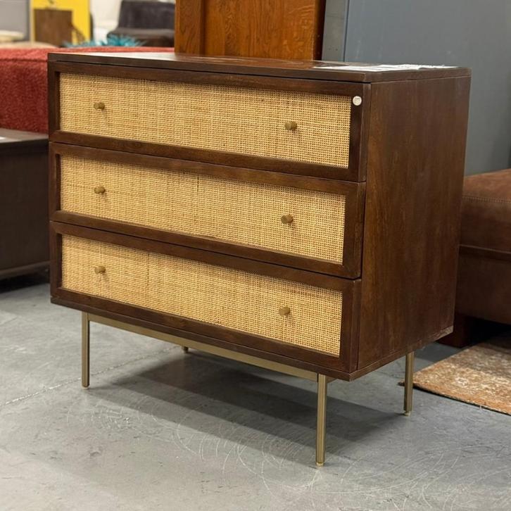 Kastje 3 lades rotan/mango 115x60x40 cm | NIEUW IN DOOS!, Huis en Inrichting, Kasten | Ladekasten, Nieuw, Minder dan 100 cm, 100 tot 150 cm