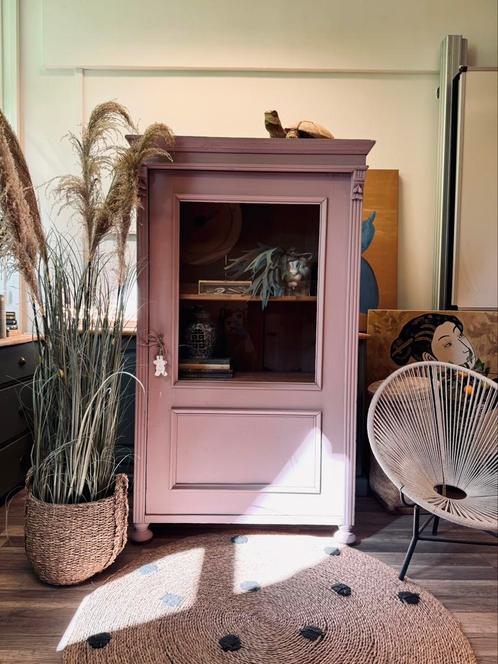 Linnenkast meidenkast eendeurskast servieskast roze, Kinderen en Baby's, Kinderkamer | Commodes en Kasten, 105 cm of meer, Minder dan 50 cm