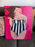 Schilderij Dikke Dame, Ophalen of Verzenden