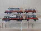 Marklin 4 lageboordwagons met lading, Wisselstroom, Gebruikt, Wagon, Ophalen of Verzenden