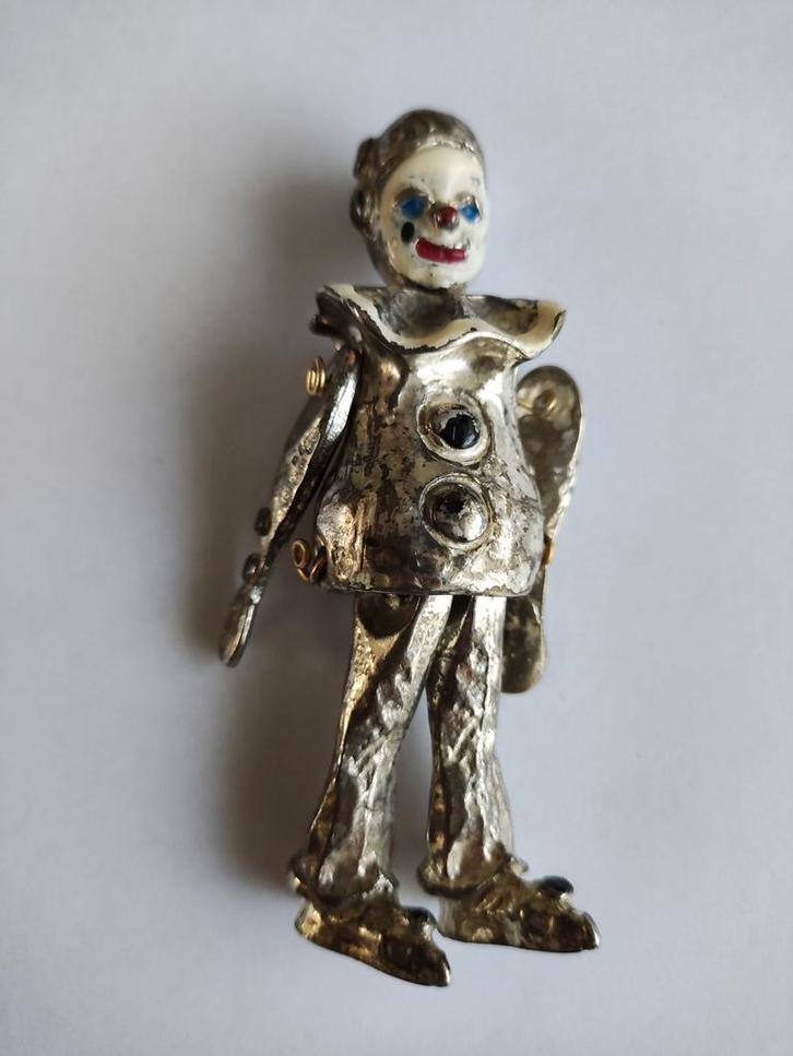 Mooi, oud, zwaar, metalen beeldje van Pierrot, Verzamelen, Beelden en Beeldjes, Gebruikt, Dier, Verzenden