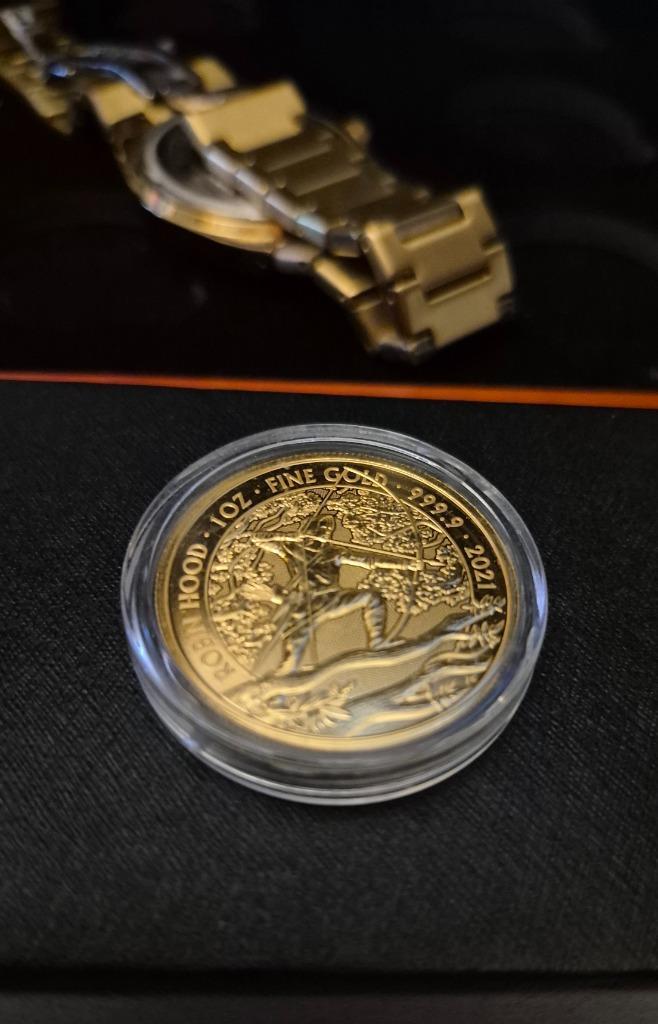 1oz gouden munt Robin Hood, Postzegels en Munten, Edelmetalen en Baren, Goud, Verzenden