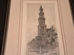 Ets Westerkerk Amsterdam Atelier Maarten langbroek 1918-1985, Antiek en Kunst, Kunst | Etsen en Gravures, Ophalen of Verzenden