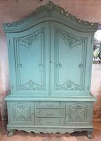 Brocante kast - buffetkast - groen - shabby chic, Ophalen, 25 tot 50 cm, Minder dan 100 cm