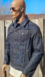 Pme Legend spijkerjas / denim jeans jack met badges (L) zgn, Maat 52/54 (L), Blauw, ., Ophalen of Verzenden