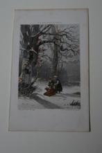WINTER BOS C.L. VAN KESTEREN Mooie gekleurde gravure E14, Antiek en Kunst, Kunst | Etsen en Gravures, Verzenden