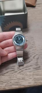 Oldscool Fossil horloge rvs kleurig met secondewijzerplaat, Staal, Gebruikt, Staal, Fossil