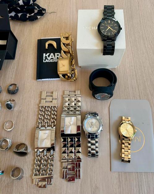 Michael Kors Lagerfeld Guess Thomas Sabo, Sieraden, Tassen en Uiterlijk, Armbanden, Gebruikt, Overige materialen, Zilver, Met bedels of kralen