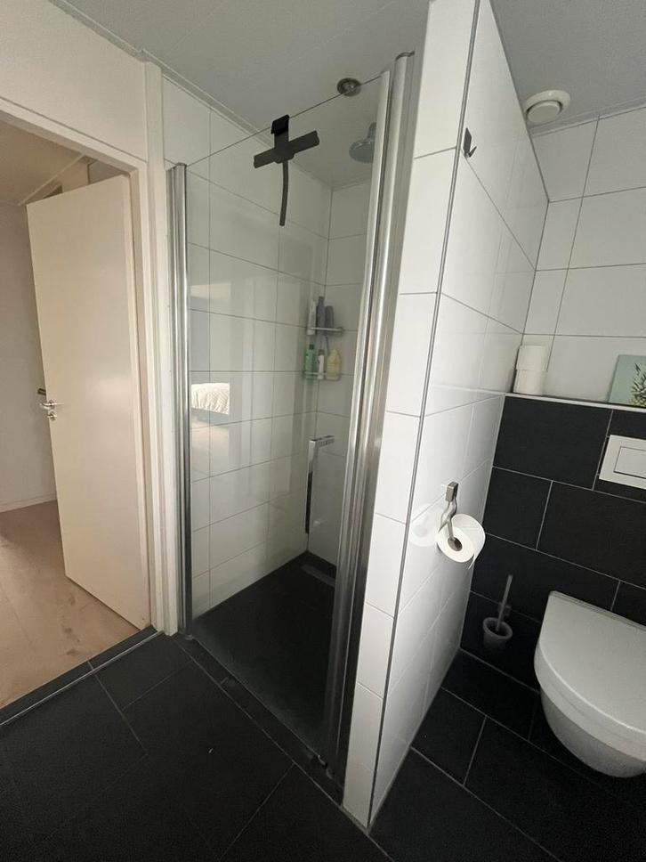 Douchewand / douchedeur 100x195 cm in nette staat, Doe-het-zelf en Verbouw, Sanitair, Gebruikt, Douche, Chroom, Glas, Rvs, Ophalen