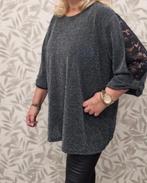 Made in Italy tuniek top maat 50 nieuw glitter en kant, Kleding | Dames, Grote Maten, Ophalen of Verzenden, Nieuw, Zwart, Shirt of Top
