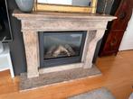 Faber inbouw gashaard met stijlvolle stenen schouw, Huis en Inrichting, Ophalen of Verzenden, Gebruikt, Inbouwhaard, Gashaard