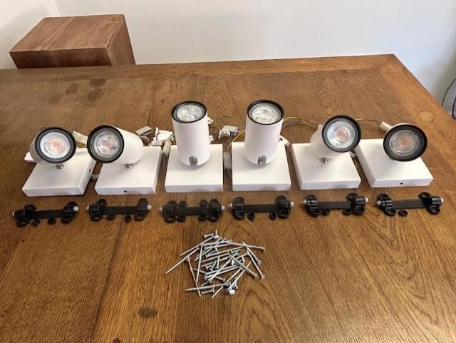 6 x Philips opbouwspots incl het clickfix systeem+kantelbaar, Huis en Inrichting, Lampen | Spots, Zo goed als nieuw, Metaal of Aluminium