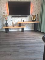 Massief eiken houten tv meubel en salon tafel ( rustiek ), Huis en Inrichting, Ophalen