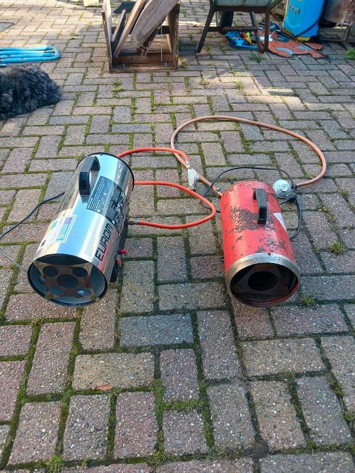 2 heathers hete lucht kanonnen tezamen €65 euro., Tuin en Terras, Terrasverwarmers, Gebruikt, Gas, Vloer, Draaibaar, Ophalen