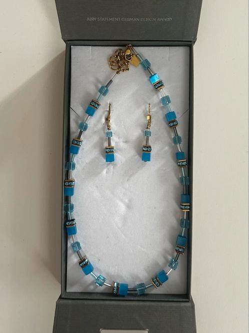 Coeur de Lion Geocube Set - Ketting & Oorbellen, Sieraden, Tassen en Uiterlijk, Kettingen, Zo goed als nieuw, Overige materialen