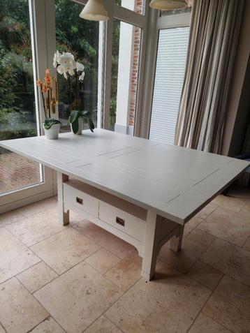 Massief houten eettafel met lades - inklapbaar! beschikbaar voor biedingen