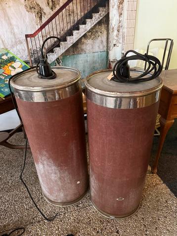 2 Vintage Industriële Lampen - Uniek! beschikbaar voor biedingen