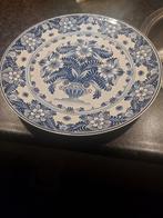 Delfts Blauw Wandbord Iris Gouda Vintage, Ophalen of Verzenden