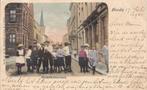 Breda Ginnekenstraat met groep mensen 1901 (kleurkaart), Gelopen, Voor 1920, Noord-Brabant, Verzenden