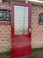 Hardhouten achterdeur/ bergingsdeur 82,5x211cm., Ophalen, 80 tot 100 cm, 200 tot 215 cm, Glas
