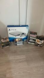 PS4 Glacier White + PS3 en PSP spellen bundle, Verzenden, Zo goed als nieuw, Met 1 controller, Original