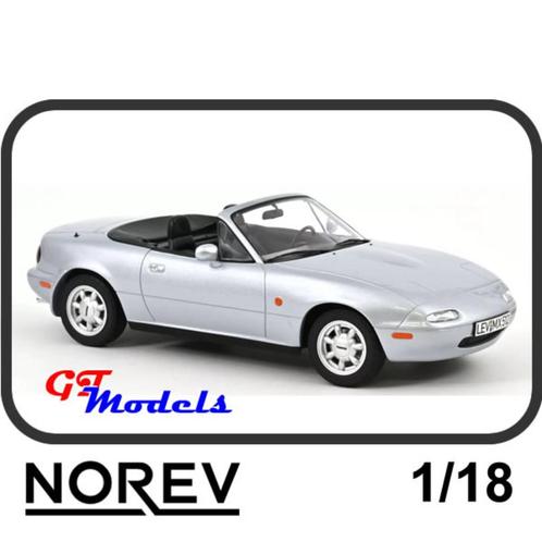 Mazda MX-5 NA 1989 Silver - Norev 188023 modelauto 1:18, Hobby en Vrije tijd, Modelauto's | 1:18, Nieuw, Auto, Norev, Verzenden