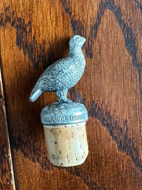 Whiskey flessenstop Famous Grouse tinnen sierkurk, Antiek en Kunst, Curiosa en Brocante, Ophalen of Verzenden