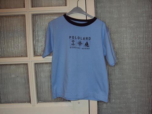 Breed blauw katoen maritiem college shirt PL LAND 128 prima, Kinderen en Baby's, Kinderkleding | Maat 128, Gebruikt, Jongen, Shirt of Longsleeve